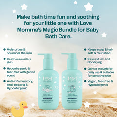 Baby care product for soothes sensitive skin and Bouncy hair