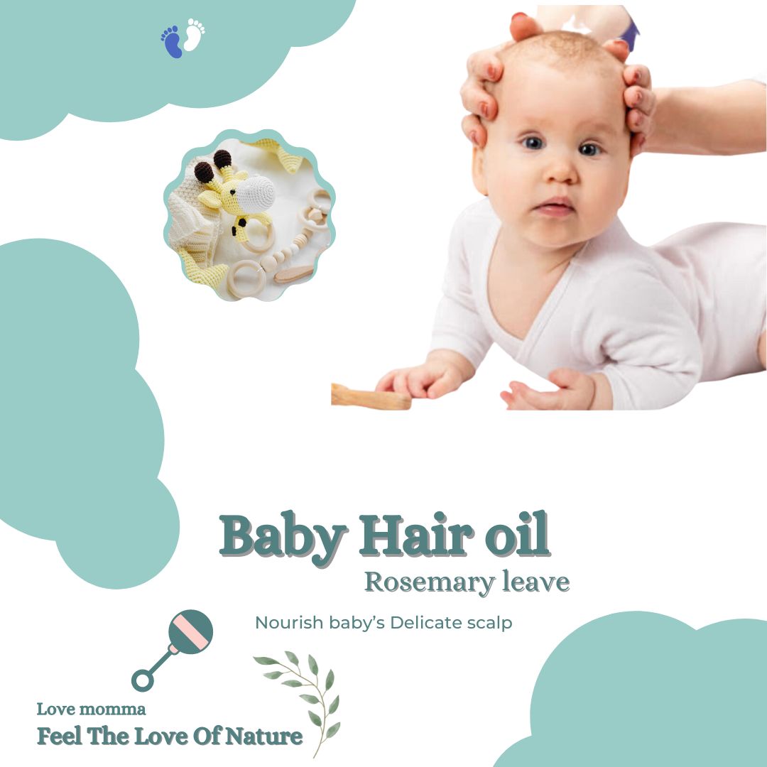 "Organic Baby Hair Oil: Natural Shine and Strength"